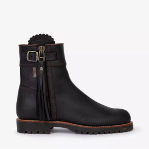 Footwear: Inclement Cropped Tassel Boot - Black