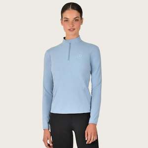 Dublin: Brushed Long Sleeve Riding Top - Blue Fog