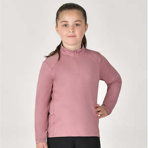 Dublin: Kids Breathable Long Sleeve Riding Top - Dusty Rose
