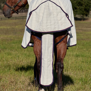 Horse: Cotton Summer Sheet Tail Bag - Beige/Navy/Burgundy