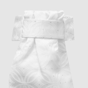 Showing Competition Accessories: Deluxe Ready-Tied Stock Kiev White/Silver