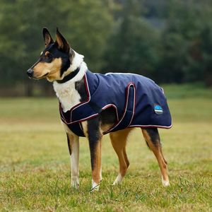 Premier Deluxe Waterproof Dog Coat Navy/Burgundy