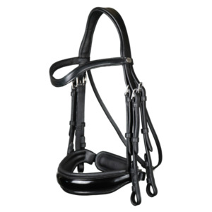 Working Patent Large Crank Noseband Double Bridle - Black