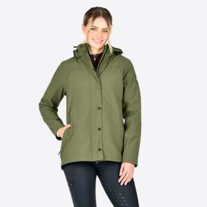 Clothing: Florence Fleece Two-For Jacket - Olive Night/Whitecap Grey