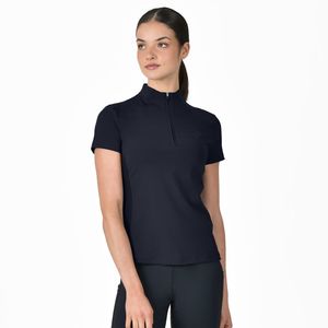 1/4 Zip Breathable Short Sleeve Top - Navy