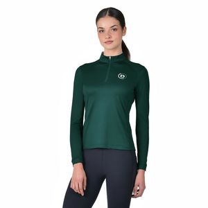 Breathable Long Sleeve Riding Top - Dark Emerald Green