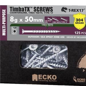 ECKO TIMBER SCREWS S/STEEL COUNTERSUNK