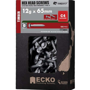 Screws: ECKO WOOD 5/16 HEX HEAD SCREW GALV NEO WASHER