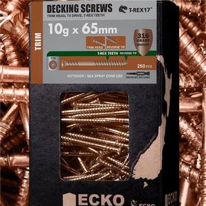 ECKO DECKING SCREW 316 SS BRONZE 10G X 65mm 250 PK