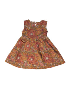 Girls' Sleeveless Floral Cotton Dress