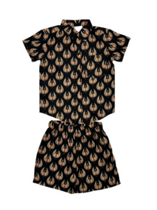 Kids' Black & Gold Ethnic Print Co-ord Set – Stylish & Comfortable Outfit