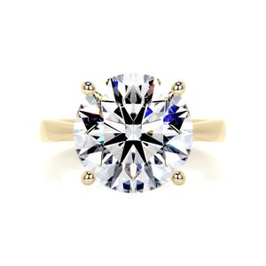 Solitaire Engagement Rings: 5 Ct Round Solitaire Engagement Ring – 18K Gold & Platinum