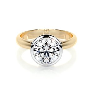 3 Carat Round Bezel Diamond Engagement Ring