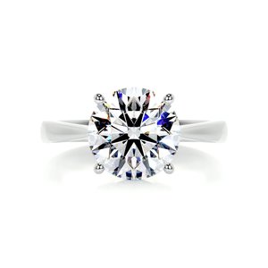 3 Carat Round Solitaire Engagement Ring 18K Gold & Platinum