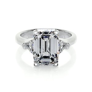 Trilogy Engagement Rings Nz Australia: 5 Carat Emerald Cut Three Stone Diamond Engagement Ring