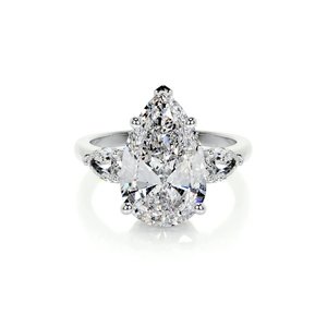 Trilogy Engagement Rings Nz Australia: 5 Carat Pear Three Stone Diamond Engagement Ring