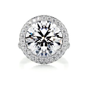 10 Carat Halo Round Stone Diamond Engagement Ring