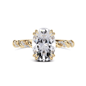 Lab Grown Diamonds Nz: Twisted Band Pave One of a Kind Engagement Ring