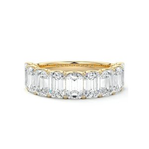 Lab Grown Diamonds Nz: Half Eternity Emerald Cut Wedding Band