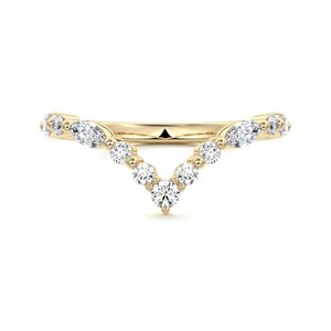 Unique Curved Round & Marquise Wedding Band