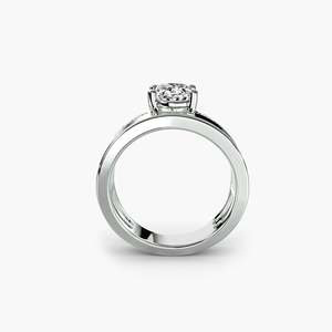 New Collection: Wide Band Solitaire with Pavé Band