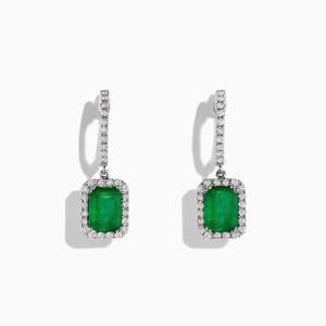 Aimee - Emerald Halo Drop Earrings