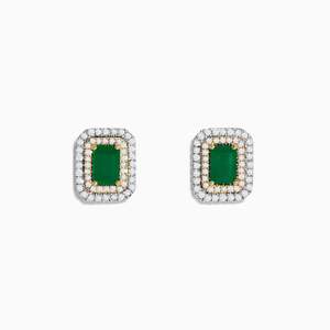 Maya - Emerald Double Halo Earrings