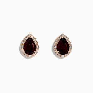 Diamond Drop Earrings: Allysa - Garnet Earrings