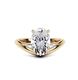 Oval Cut Diamond Curved Engagement Ring SI2 H Colour