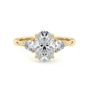Trilogy Engagement Rings Nz Australia: 1.5ct Oval Trilogy Diamond Engagement Ring