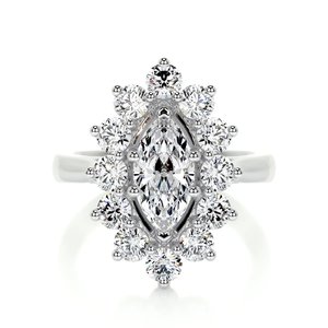 2 Carat Marquise Halo Lab Grown Diamond Engagement Ring