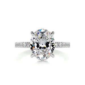 Lab Grown Diamonds Nz: 1.5 Carat Oval Pavé Lab Grown Diamond Engagement Ring