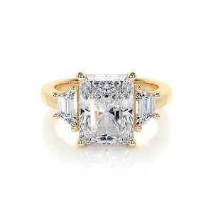 Lab Grown Diamonds Nz: 3 Carat Three Stone Radiant Cut Lab Grown Diamond Engagement Ring