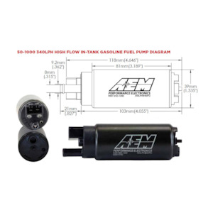 Fuel Systems And Injectors: AEM 340 lph in-tank fuel pump