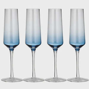 HOMEWARE: PRISM BLUE CHAMPAGNE GLASSES