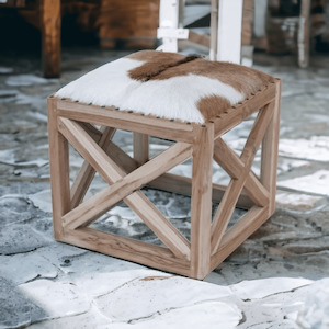 Furniture: SQUARE GOATSKIN STOOL