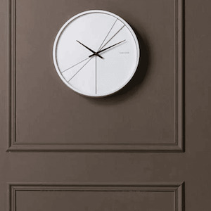 Clocks: WHITE LAYERED LINES CLOCK