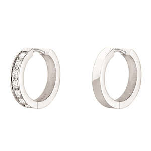 Wedding Anniversary: SILVER CRYSTAL HOOPS