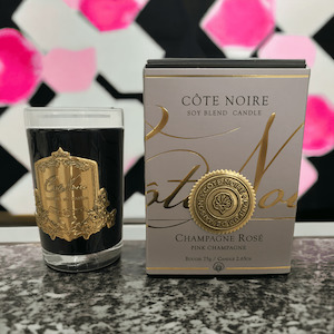 Cote Noire: 75G CRYSTAL LID PINK CHAMPAGNE CANDLE