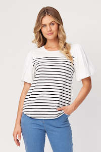 BLACK STRIPE LILLY TEE