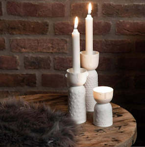 Rader: PORCELAIN CANDLE HOLDERS