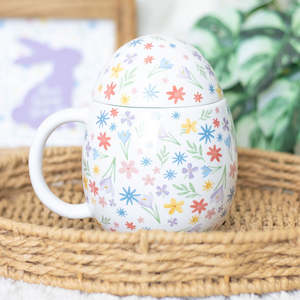 Sentiments: FLORAL EGG SHAPED MUG