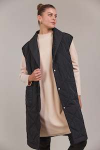 BLACK ARGO LONG LINE VEST