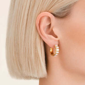 Rosefield: ICONIC OCTAGON HOOPS GOLD
