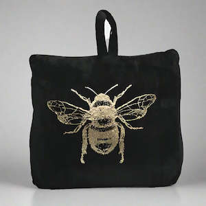 BLACK VELVET BEE DOORSTOP