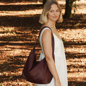 BURGUNDY MORGAN SHOULDER BAG