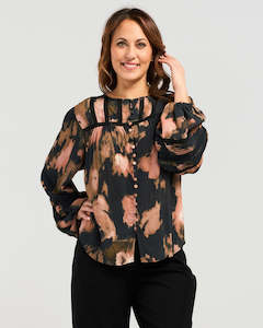 Seduce: BLACK LIN BLOUSE