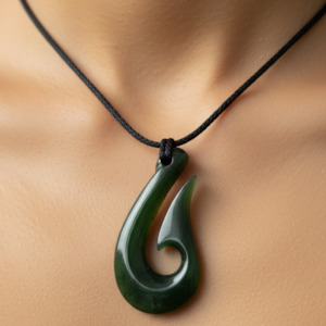 42mm Greenstone Hook Necklace