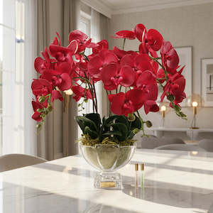 Cote Noire Tall Red Orchid Centrepiece