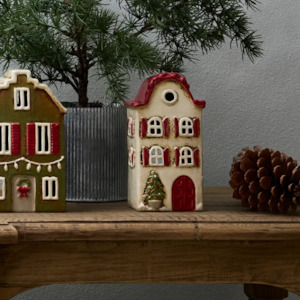 French Country Light Villa Red Shutters